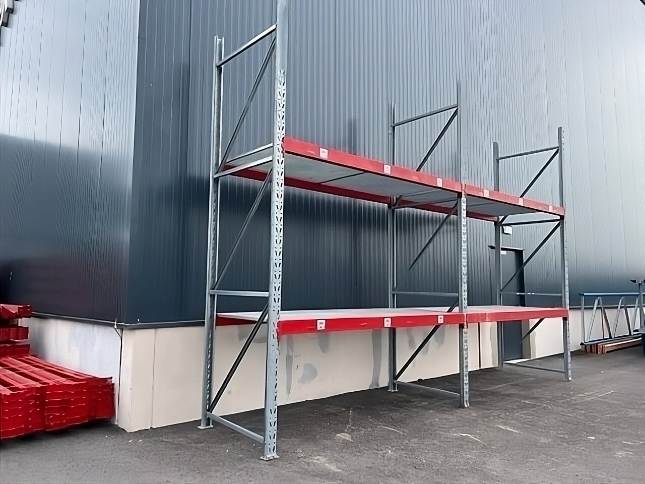 Rack de stockage d'occasion SSI Schaefer Rayonnage Palettes SSI Schäfer Palflex 4m x 120cm